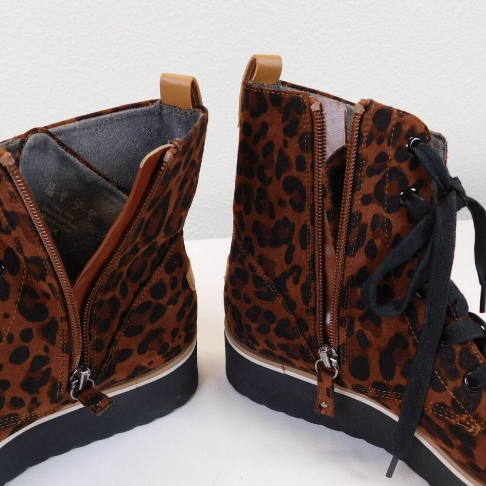 Dr Scholls Womens Leopard Print Zipper Lace Up Slip On Ankle Boots Sneakers 7M - Picture 11 of 11